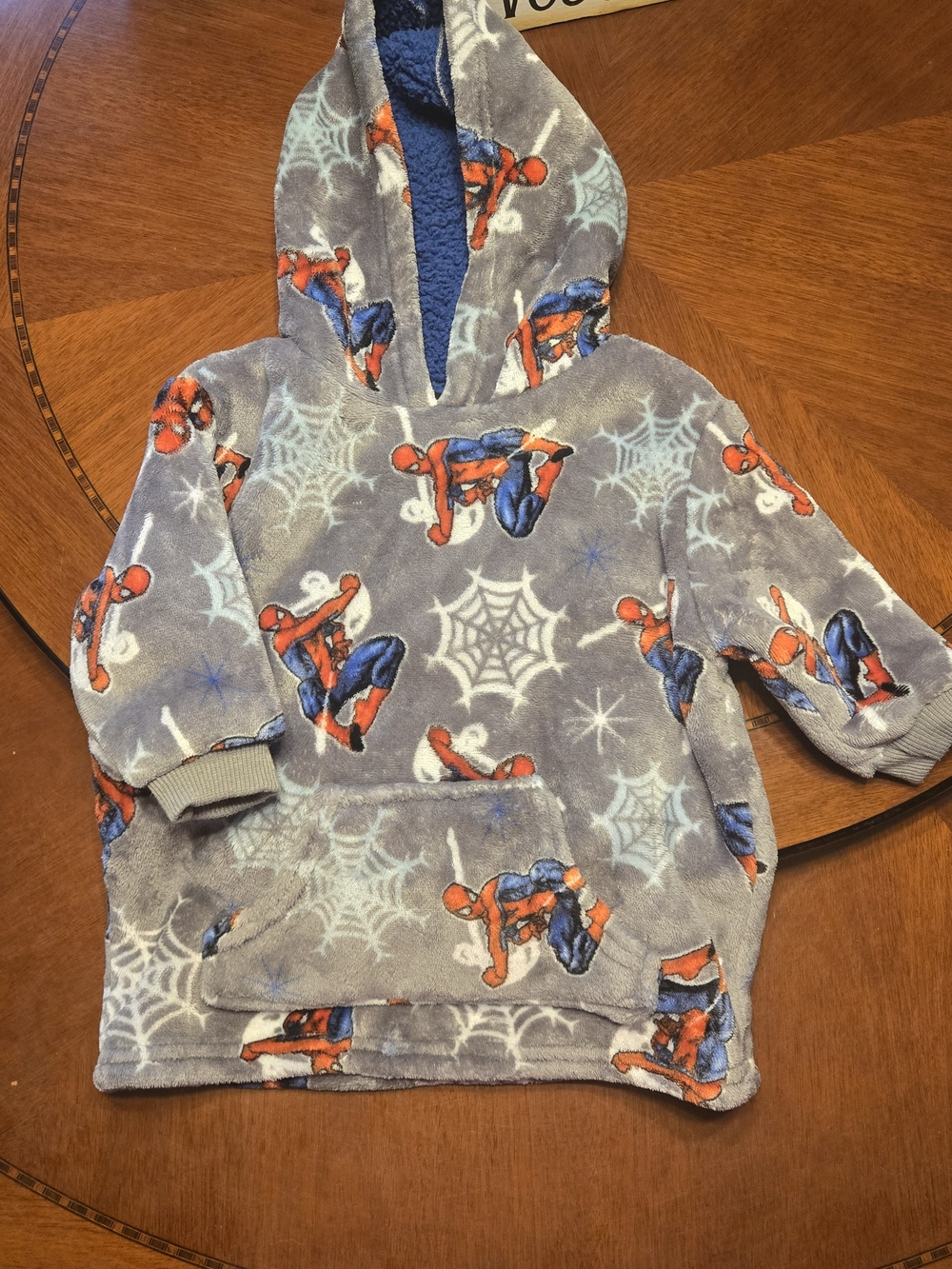 Marvel Spider-Man Hooded Pullover - Gray, Red & Blue